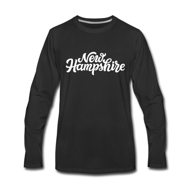 New Hampshire Long Sleeve T-Shirt - Hand Lettered Unisex New Hampshire Long Sleeve Shirt - black