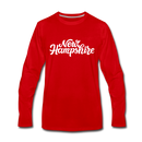 New Hampshire Long Sleeve T-Shirt - Hand Lettered Unisex New Hampshire Long Sleeve Shirt - red