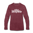 New Hampshire Long Sleeve T-Shirt - Hand Lettered Unisex New Hampshire Long Sleeve Shirt - heather burgundy