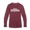 New Hampshire Long Sleeve T-Shirt - Hand Lettered Unisex New Hampshire Long Sleeve Shirt - heather burgundy