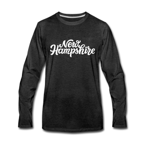 New Hampshire Long Sleeve T-Shirt - Hand Lettered Unisex New Hampshire Long Sleeve Shirt - charcoal gray