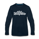 New Hampshire Long Sleeve T-Shirt - Hand Lettered Unisex New Hampshire Long Sleeve Shirt - deep navy