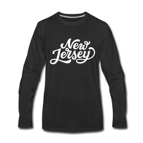 New Jersey Long Sleeve T-Shirt - Hand Lettered Unisex New Jersey Long Sleeve Shirt - black