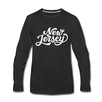 New Jersey Long Sleeve T-Shirt - Hand Lettered Unisex New Jersey Long Sleeve Shirt - black