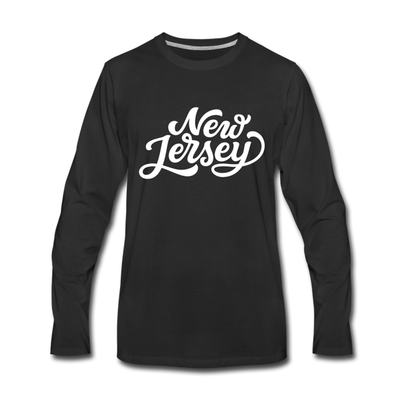 New Jersey Long Sleeve T-Shirt - Hand Lettered Unisex New Jersey Long Sleeve Shirt - black