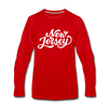New Jersey Long Sleeve T-Shirt - Hand Lettered Unisex New Jersey Long Sleeve Shirt - red
