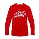 New Jersey Long Sleeve T-Shirt - Hand Lettered Unisex New Jersey Long Sleeve Shirt - red