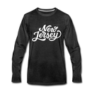 New Jersey Long Sleeve T-Shirt - Hand Lettered Unisex New Jersey Long Sleeve Shirt - charcoal gray