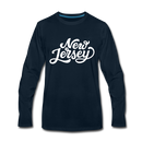 New Jersey Long Sleeve T-Shirt - Hand Lettered Unisex New Jersey Long Sleeve Shirt - deep navy
