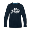 New Jersey Long Sleeve T-Shirt - Hand Lettered Unisex New Jersey Long Sleeve Shirt - deep navy