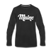 Maine Long Sleeve T-Shirt - Hand Lettered Unisex Maine Long Sleeve Shirt - black