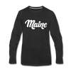 Maine Long Sleeve T-Shirt - Hand Lettered Unisex Maine Long Sleeve Shirt - black