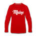 Maine Long Sleeve T-Shirt - Hand Lettered Unisex Maine Long Sleeve Shirt - red