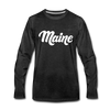 Maine Long Sleeve T-Shirt - Hand Lettered Unisex Maine Long Sleeve Shirt - charcoal gray