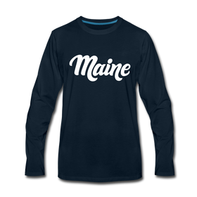 Maine Long Sleeve T-Shirt - Hand Lettered Unisex Maine Long Sleeve Shirt
