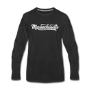 Massachusetts Long Sleeve T-Shirt - Hand Lettered Unisex Massachusetts Long Sleeve Shirt - black
