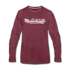 Massachusetts Long Sleeve T-Shirt - Hand Lettered Unisex Massachusetts Long Sleeve Shirt - heather burgundy