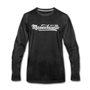Massachusetts Long Sleeve T-Shirt - Hand Lettered Unisex Massachusetts Long Sleeve Shirt - charcoal gray
