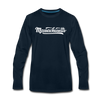 Massachusetts Long Sleeve T-Shirt - Hand Lettered Unisex Massachusetts Long Sleeve Shirt - deep navy
