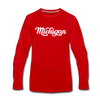 Michigan Long Sleeve T-Shirt - Hand Lettered Unisex Michigan Long Sleeve Shirt - red