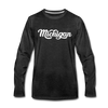 Michigan Long Sleeve T-Shirt - Hand Lettered Unisex Michigan Long Sleeve Shirt - charcoal gray