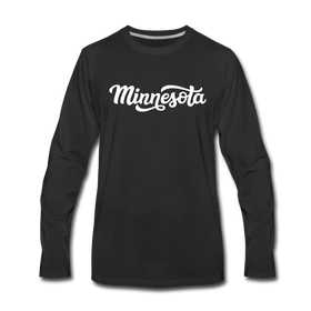 Minnesota Long Sleeve T-Shirt - Hand Lettered Unisex Minnesota Long Sleeve Shirt - black