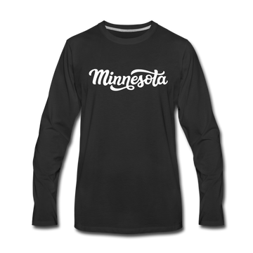 Minnesota Long Sleeve T-Shirt - Hand Lettered Unisex Minnesota Long Sleeve Shirt - black