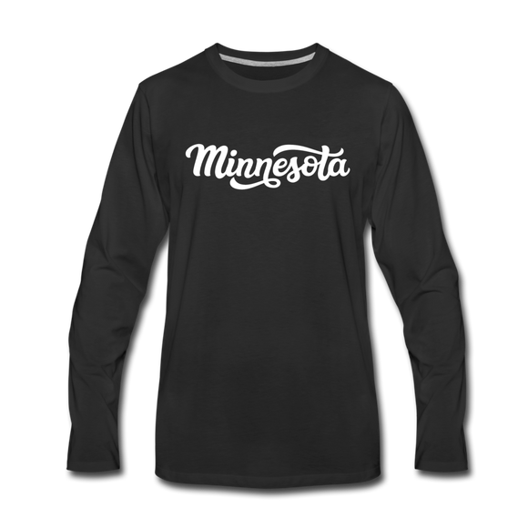 Minnesota Long Sleeve T-Shirt - Hand Lettered Unisex Minnesota Long Sleeve Shirt - black