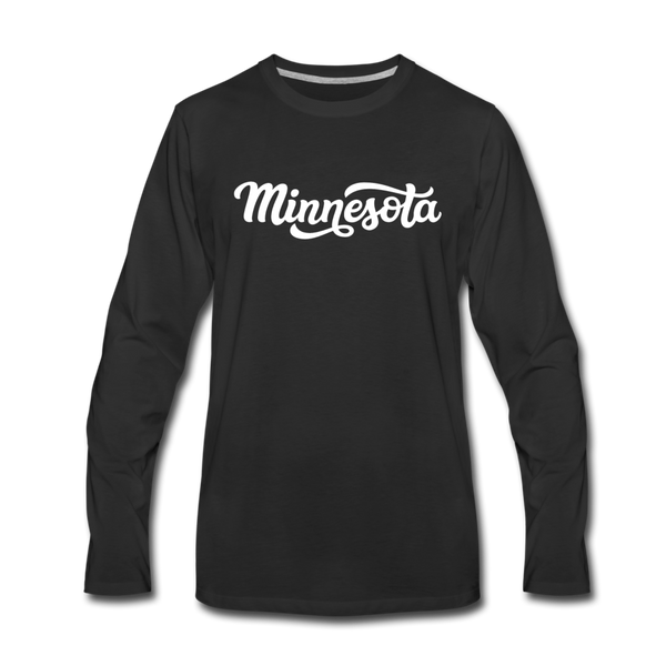 Minnesota Long Sleeve T-Shirt - Hand Lettered Unisex Minnesota Long Sleeve Shirt - black