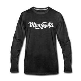 Minnesota Long Sleeve T-Shirt - Hand Lettered Unisex Minnesota Long Sleeve Shirt - charcoal gray