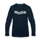 Minnesota Long Sleeve T-Shirt - Hand Lettered Unisex Minnesota Long Sleeve Shirt - deep navy