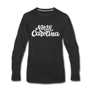 North Carolina Long Sleeve T-Shirt - Hand Lettered Unisex North Carolina Long Sleeve Shirt - black