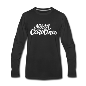 North Carolina Long Sleeve T-Shirt - Hand Lettered Unisex North Carolina Long Sleeve Shirt - black
