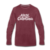 North Carolina Long Sleeve T-Shirt - Hand Lettered Unisex North Carolina Long Sleeve Shirt - heather burgundy