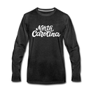 North Carolina Long Sleeve T-Shirt - Hand Lettered Unisex North Carolina Long Sleeve Shirt - charcoal gray