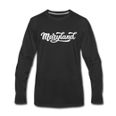 Maryland Long Sleeve T-Shirt - Hand Lettered Unisex Maryland Long Sleeve Shirt - black