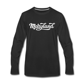 Maryland Long Sleeve T-Shirt - Hand Lettered Unisex Maryland Long Sleeve Shirt - black