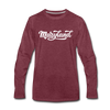 Maryland Long Sleeve T-Shirt - Hand Lettered Unisex Maryland Long Sleeve Shirt - heather burgundy