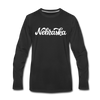 Nebraska Long Sleeve T-Shirt - Hand Lettered Unisex Nebraska Long Sleeve Shirt - black