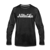 Nebraska Long Sleeve T-Shirt - Hand Lettered Unisex Nebraska Long Sleeve Shirt - charcoal gray