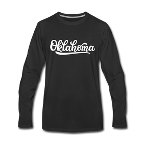 Oklahoma Long Sleeve T-Shirt - Hand Lettered Unisex Oklahoma Long Sleeve Shirt - black