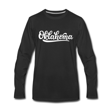 Oklahoma Long Sleeve T-Shirt - Hand Lettered Unisex Oklahoma Long Sleeve Shirt - black