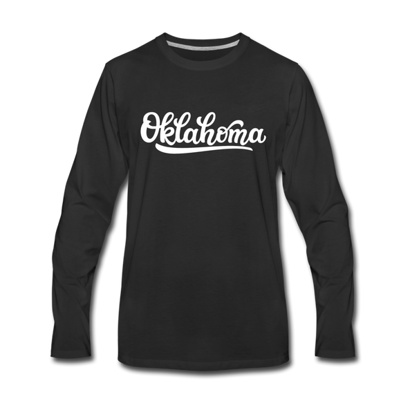 Oklahoma Long Sleeve T-Shirt - Hand Lettered Unisex Oklahoma Long Sleeve Shirt - black