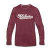 Oklahoma Long Sleeve T-Shirt - Hand Lettered Unisex Oklahoma Long Sleeve Shirt - heather burgundy