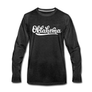 Oklahoma Long Sleeve T-Shirt - Hand Lettered Unisex Oklahoma Long Sleeve Shirt - charcoal gray
