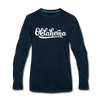 Oklahoma Long Sleeve T-Shirt - Hand Lettered Unisex Oklahoma Long Sleeve Shirt - deep navy