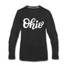 Ohio Long Sleeve T-Shirt - Hand Lettered Unisex Ohio Long Sleeve Shirt - black