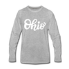Ohio Long Sleeve T-Shirt - Hand Lettered Unisex Ohio Long Sleeve Shirt - heather gray
