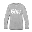 Ohio Long Sleeve T-Shirt - Hand Lettered Unisex Ohio Long Sleeve Shirt - heather gray