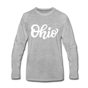 Ohio Long Sleeve T-Shirt - Hand Lettered Unisex Ohio Long Sleeve Shirt - heather gray